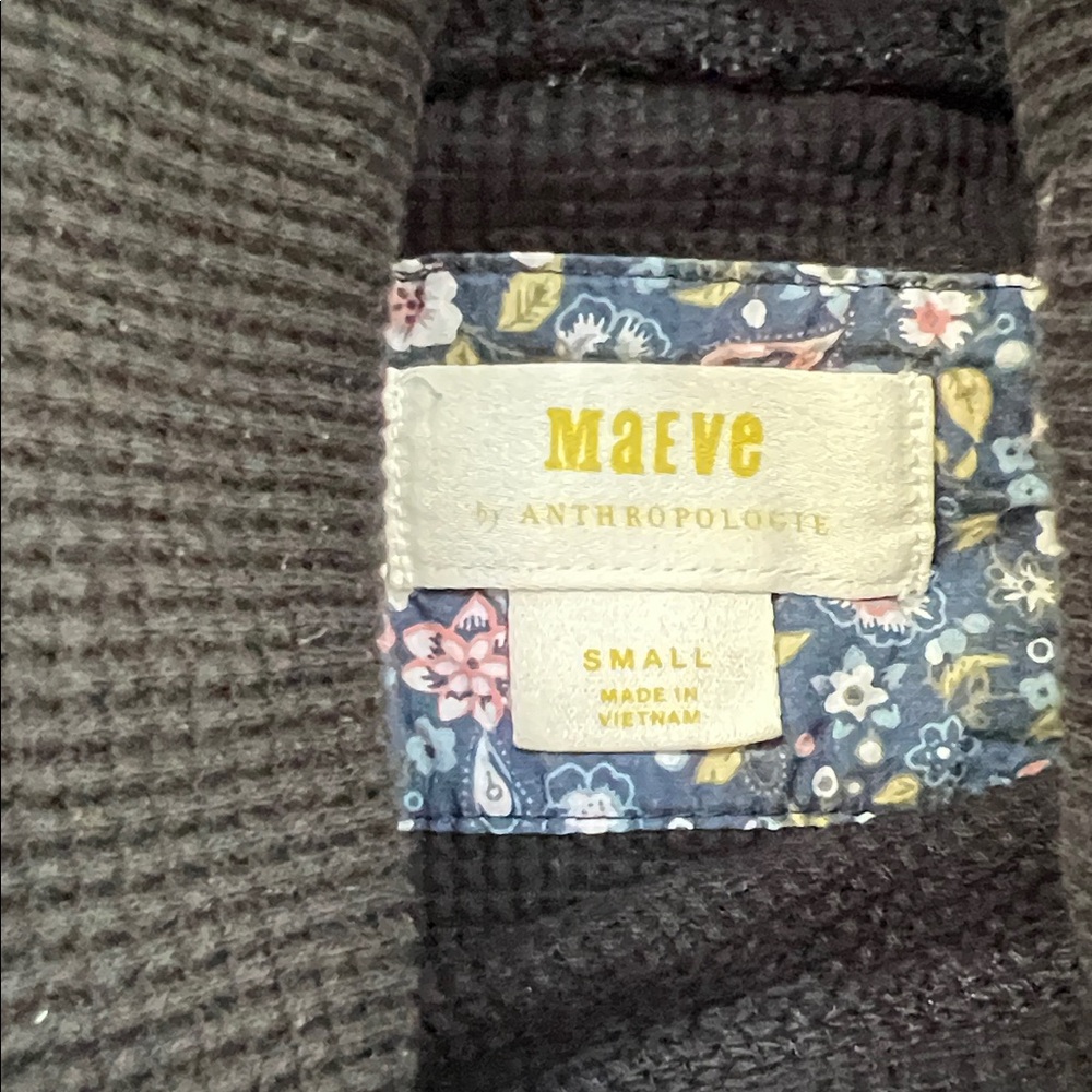 MAEVE Ainsley Waffle Knit Thermal Pullover Turtleneck Sweater Black Women's S - Picture 7 of 12